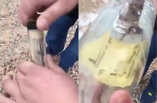 Dənizdən çıxan butulkadan hər kəsin arzusunun yazıldığı məktub tapıldı - VİDEO