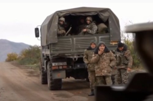 Ağdamdan çıxan sonuncu erməni əsgərləri - VİDEO