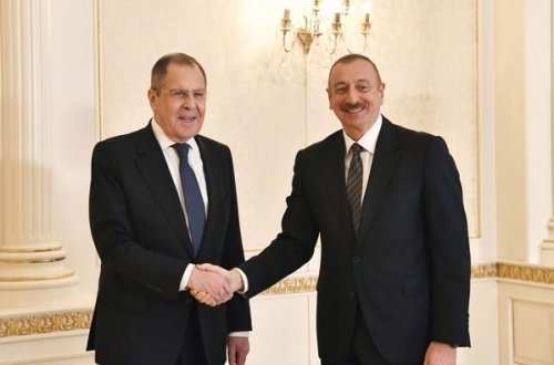 Prezident İlham Əliyev Rusiyanın xarici işlər naziri Sergey Lavrovu qəbul edib - FOTO