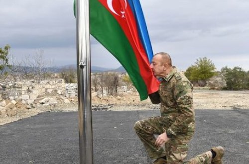 İlham Əliyev Ağdamda bayrağımızı ucaldıb - FOTO