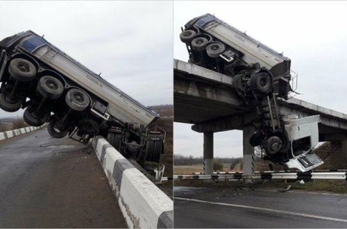 Sürücü ölümün üzünə bir metrdən baxdı - FOTO/VİDEO