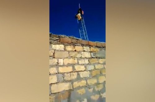 Əsgərlərimiz Ermənistan bayrağını erməninin özünə endirtdirdilər - VİDEO