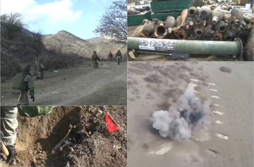 Российские военные уничтожили еще 100 взрывоопасных предметов в Карабахе - ВИДЕО