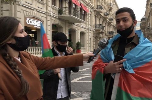 Жители Баку радуются освобождению Лачына от армянской оккупации - ВИДЕО