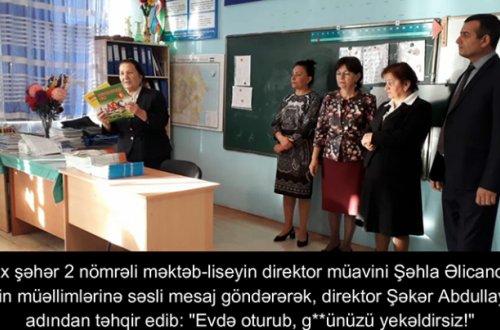 Qax məktəbində rəzalət: direktor və müavini müəllimləri küçə söyüşü ilə təhqir etdi – “Evdə oturub, ***…” – 18+