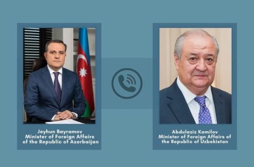 Ceyhun Bayramovla özbəkistanlı həmkarı arasında telefon bağlantısı olub