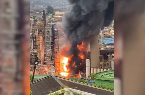 Afrikanın aparıcı neft şirkətinin zavodunda partlayış - VİDEO