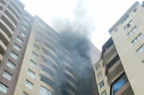 SON DƏQİQƏ: Bakıda 18 mərtəbəli binada yanğın