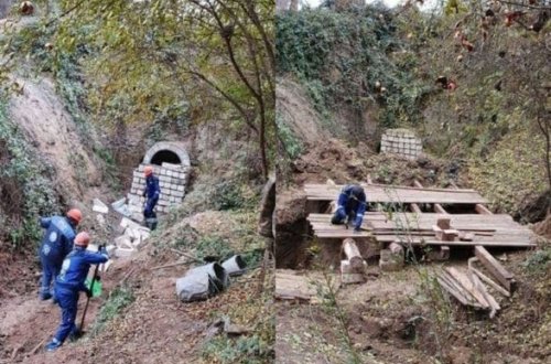 Ağdamda Şəmsi kəhrizində bərpa-təmir işlərinə başlanıldı - FOTO