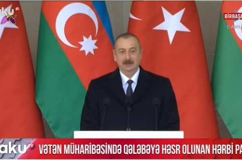 İlham Əliyev Zəfər paradında çıxış edir - YENİLƏNİB + CANLI YAYIM