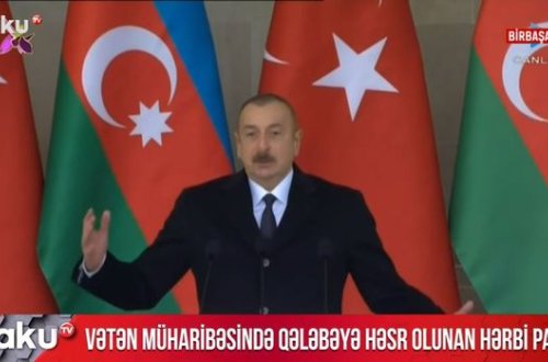 İlham Əliyev: “Demişdim, Zəfər günü gələcək, o gün gəldi. Eşq olsun Azərbaycan ordusuna!”