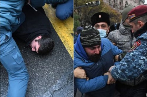 İrəvanda etirazçılar Nazirlər Kabinetinə girməyə çalışdılar - FOTO/VİDEO