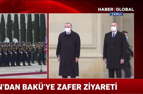 İlham Əliyevin Ərdoğanı qarşılanma mərasimi “Haber Global”da - YENİLƏNİB + CANLI YAYIM