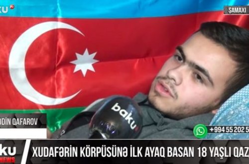 18-летний участник боев за Джебраил и Зангилан первым ступил на Худаферинский мост - ВИДЕО