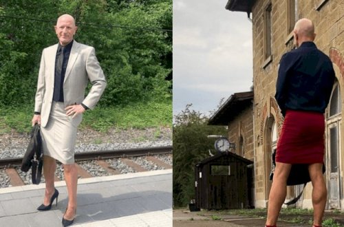 61 yaşlı kişi dikdaban ayaqqabı və ətək geyinir - Maraqlı səbəb