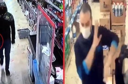 Türkiyədə silahlı azərbaycanlı marketi qarət etməyə çalışdı - VİDEO