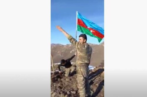 72 km yol gedib, Laçının ən hündür nöqtəsinə bayrağımızı sancdılar - VİDEO