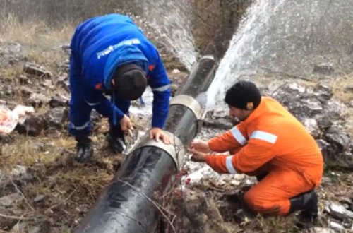 Şuşa şəhərinə içməli su verilib - VİDEO