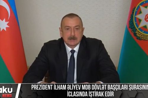 İlham Əliyev MDB Dövlət Başçıları Şurasının iclasında çıxış edib - VİDEO