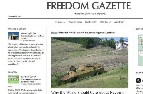 Freedom Gazette: Безучастность к армянской агрессии подрывает доверие к глобальным институтам
