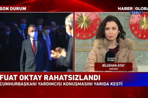 Türkiyə prezidentinin köməkçisinin tədbirdə çıxış edərkən halı pisləşdi - VİDEO