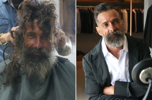 Evsiz kişi saç-saqqalı kəsiləndən sonra ailəsi 10 il əvvəl itkin düşən yaxınlarını tanıdı - FOTO/VİDEO