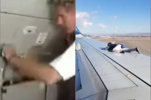 В Нью-Йорке пассажиры открыли люк самолета и выпрыгнули из него на ходу - ВИДЕО