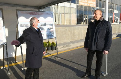 Prezident İlham Əliyev Bakı-Quba-Rusiya Federasiyası ilə dövlət sərhədi avtomobil yolunun yenidən qurulmuş hissəsində görülən işlərlə tanış olub - FOTO
