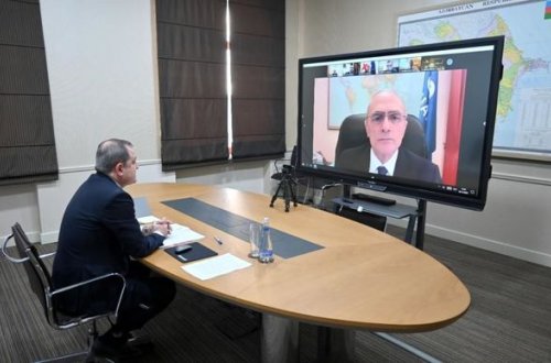 Ceyhun Bayramov GUAM Xarici İşlər Nazirləri Şurasının iclasında çıxış etdi