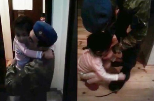 60 gündən sonra əsgər ailəsi ilə görüşdü - VİDEO