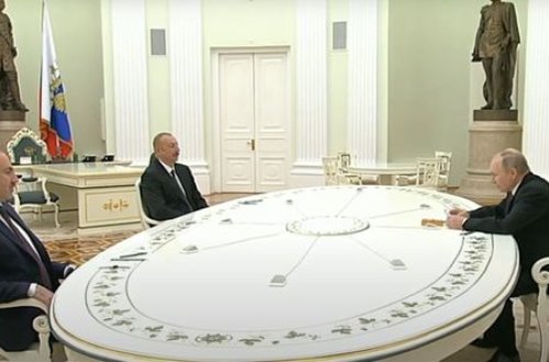 İlham Əliyev, Putin və Paşinyan arasında görüş başladı - YENİLƏNİB + VİDEO