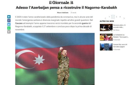 İtaliya mətbuatı: “Prezident İlham Əliyev: Biz Qarabağda cənnət yaradacağıq”