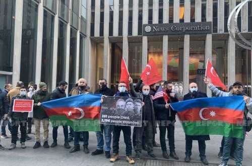 Azərbaycan və Türkiyə icmaları ABŞ-da birgə etiraz aksiyası keçirdilər - FOTO