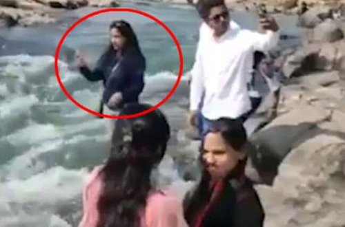 Qız çayda selfi çəkərkən öldü - ANBAAN GÖRÜNTÜLƏR