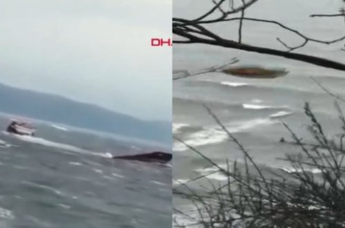 “Arvin” quru yük gəmisinin suya qərq olma anı - VİDEO