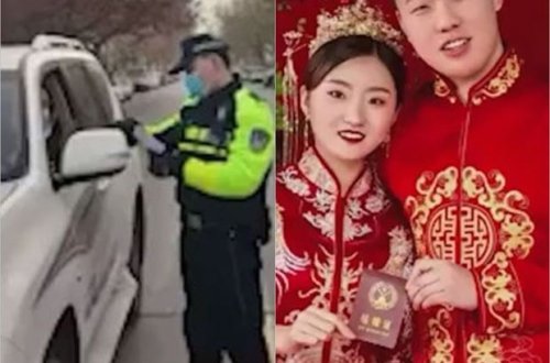 İşinə tələsən polis zabiti dünyanın ən qısa nikah mərasiminə imza atdı - VİDEO