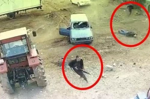 Maşını insanların üstünə sürdülər: Qohumlar arasında dəhşətli dava kameralara düşdü - VİDEO