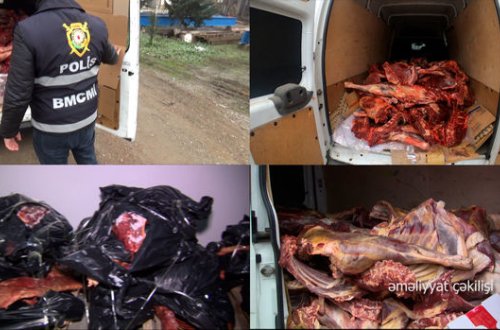 10 ton ölmüş heyvan əti satan şəxslər saxlanılıb - FOTO/VİDEO