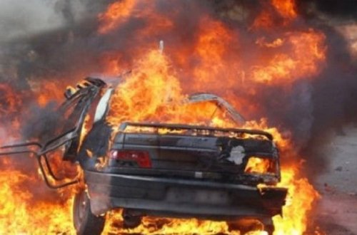 Sabirabadda avtomobil yanıb: Xəsarət alanlar var