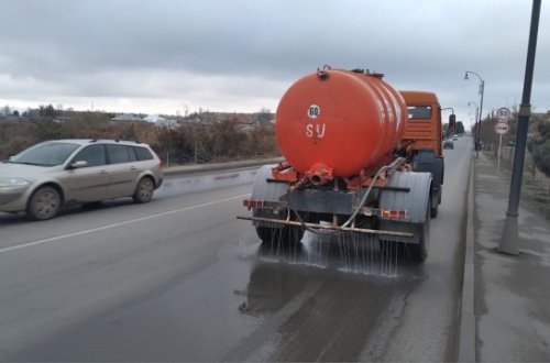 Mingəçevir şəhərində dezinfeksiya işləri hər gün davam etdirilir - FOTOLAR