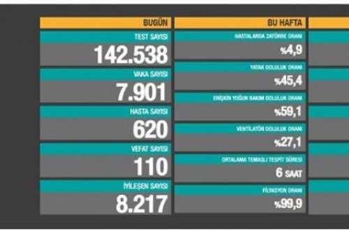 Türkiyədə COVID-19-dan 110 nəfər ölüb