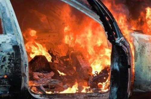 В Гедабекском районе сгорел автомобиль