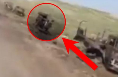 Cəbrayılda düşmənin böyük hərbi kalonunun məhv edilməsinin yeni görüntüləri YAYILDI - VİDEO