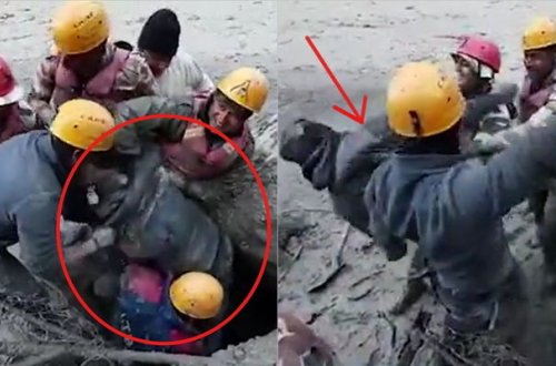 Hindistanda buzlaq uçqununun altında qalan fəhlə xilas edildi - VİDEO