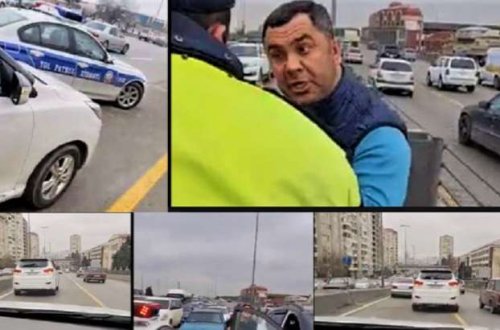 Bakıda polisləri benzinlə yandırmaq istəyən sürücü SAXLANILDI - FOTO