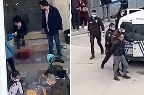 Türkiyədə ata yeniyetmə qızını küçənin ortasında bıçaqladı - VİDEO