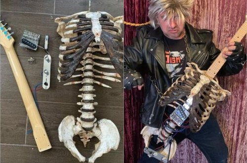 Əmisinin sümüklərindən gitara düzəltdi - FOTO/VİDEO