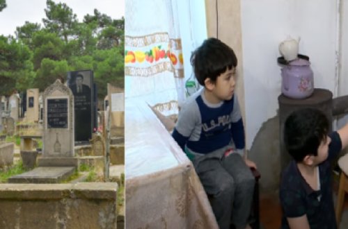 Azərbaycanda 3 uşağı ilə qəbiristanlıqda YAŞAMIŞ QADIN : 