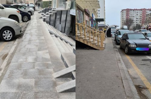 Xırdalanda zəbt edilən səkilər: “Ayaq qoymağa yer qalmayıb” - FOTO