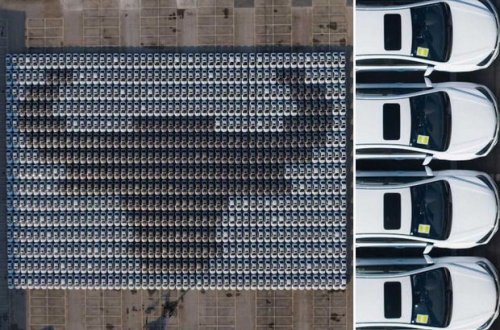 750 avtomobildən ibarət nəhəng mozaika yaradıldı - FOTO